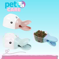 مجرفة طعام للحيوانات الاليفة بتصميم بطة مع مشبك لت...