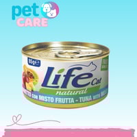 لايف كات معلبات تونة مع فواكه مشكلة طعام رطب للقطط...