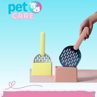 مجرفة لإزالة مخلفات القطط مع قاعدة بلاستيكية