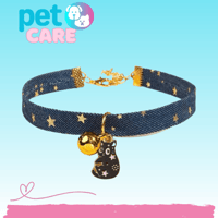 قلادة للقطط مع جرس قابلة للتعديل من القماش