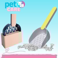 مجرفة لإزالة مخلفات القطط مع قاعدة بلاستيكية