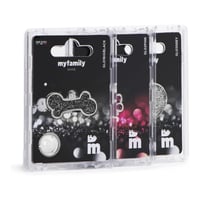 ماي فاميلي قلادة على شكل دائري لون رمادي لامع