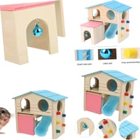 بيت أنيق ولعبة مسلية صغيرة للهامستر - الوان متعددة