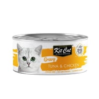 كت كات طعام رطب للقطط معلبات التونة و الدجاج بالمر...