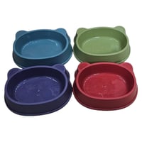 صحن أكل بلاستيكي على شكل وجه قط - ألوان متنوعة