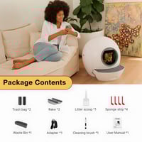 إلس بيت لتر بوكس كهربائي للقطط ذاتي التنظيف بشكل م...