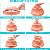 لعبة مميزة هرمية للقطط مع الكور 3 ادوار متعددة الأ...