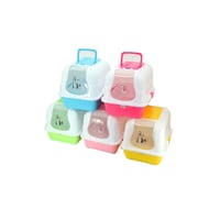 لتر بوكس قطط مغلق صندوق رمل متعدد الألوان للقطط