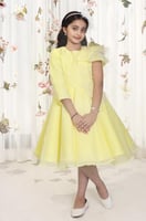 فستان أطفال ناعم باللون الأصفر