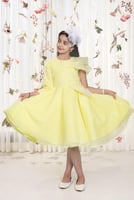 فستان أطفال ناعم باللون الأصفر