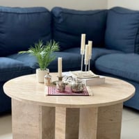 طاولة رخام ترفنتينو دائرية قطر 77 سم