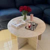 طاولة رخام ترفنتينو دائرية قطر 77 سم