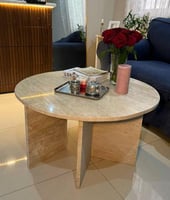 طاولة رخام ترفنتينو دائرية قطر 77 سم