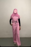 طقم سكراب ب قصه دائريه لون وردي - Pink