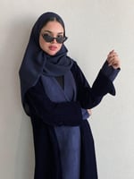 عباية ( أثير ) مكس شامواه ومخمل تتوفر ب ٣ الوان