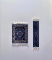 كوستر سجاد ازرق مزخرف .