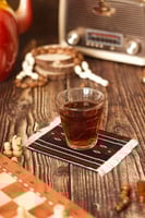 كوستر سجاد سدو اسود مزخرف.