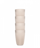 هيسكي | طقم أكواب وسط | حافظة للحرارة | كريمي