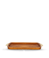 صحن تقديم | خشب مستطيل مقبض حديد