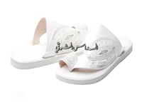 حذاء ابيض تطريز بالزري