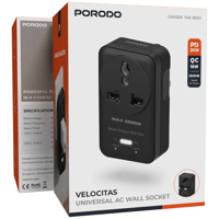 شاحن جداري بمنفذ عالمي سريع الشحن مع منفذ بورودو