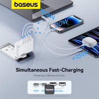 شاحن سريع Baseus GaN5 Pro 100W 4 منافذ | 2 Type-C...