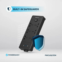 توصيلة كهرباء باورولوجي 6AC 2500 واط - أسود