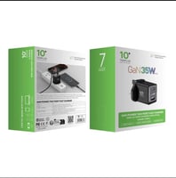 شاحن TENPLUS GaN 35W بمنفذين (USB-C + USB-A)