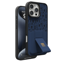 كفر هاتف ايفون 16 برو ماكس لون ازرق مع ستاند من لي...