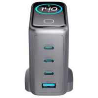 شاحن حائطي Powerology Voltflow GaN PD 140W - أسود