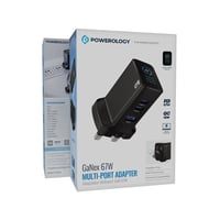 راس شاحن ثلاثي المنافذ 67 وات مع شاشة عرض باللون ا...