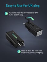 راس شاحن جداري للسفر راف باور نانو 30 واط منفذ PD