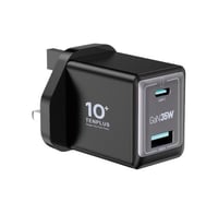 شاحن TENPLUS GaN 35W بمنفذين (USB-C + USB-A)