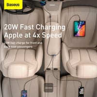 شاحن سيارة Baseus Share Together، مزود بمنفذي USB...
