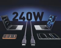 كيبل تايب سي تو تايب سي قماش 240 واط -رصاصي-1.2م ا...