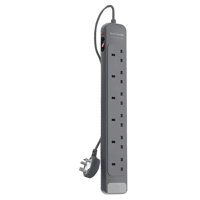 توصيلة راف باور 6 منافذ بقوة 3150 واط - رمادي