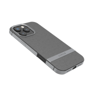 غطاء جلد أنيق لهاتف آيفون 16 برو باللون الرمادي من...