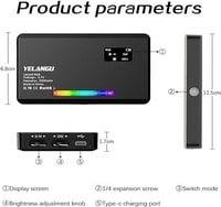 ايكام مصباح فيديو W140 RGB LED قابل لاعادة الشحن ل...