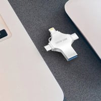 فلاش درايف نقل البيانات 4 في 1, 64GB - سيلفر قرين...