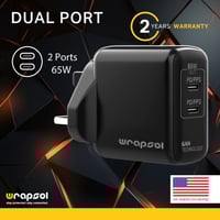 شاحن رابسول المزدوج PD Gan بقوة 65 وات - أسود