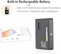 ايكام مصباح فيديو W140 RGB LED قابل لاعادة الشحن ل...