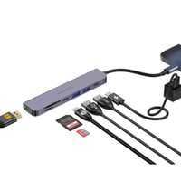 موزع بورودو بلو 7 في 1، 2 منفذ HDMI و2 منفذ USB-A...