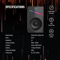 مكبرات صوت ستيريو للألعاب من Porodo، كابل سلكي بطو...