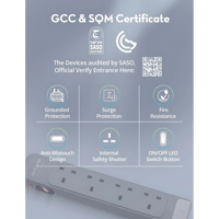 توصيلة راف باور 4 منافذ بقوة 3150 واط - رمادي