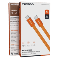 كابل بورودو USB-C مضفر عالي السرعة للشحن ونقل البي...