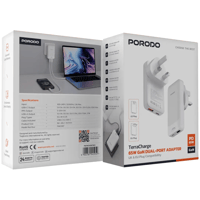 محول Porodo TerraCharge ثنائي المنفذ 65 واط GaN -...