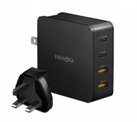 شاحن جداري انجيريا اربع منافذ بقوة 66 واط - اسود