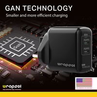 شاحن رابسول المزدوج PD Gan بقوة 65 وات - أسود