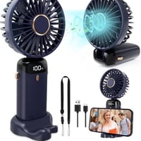 مروحة محمولة صغيرة قابلة للشحن - 5 سرعات للاستخدام...
