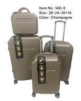 طقم شنط سفر فايبر 4 قطع 28-24-20+14 موديل 140